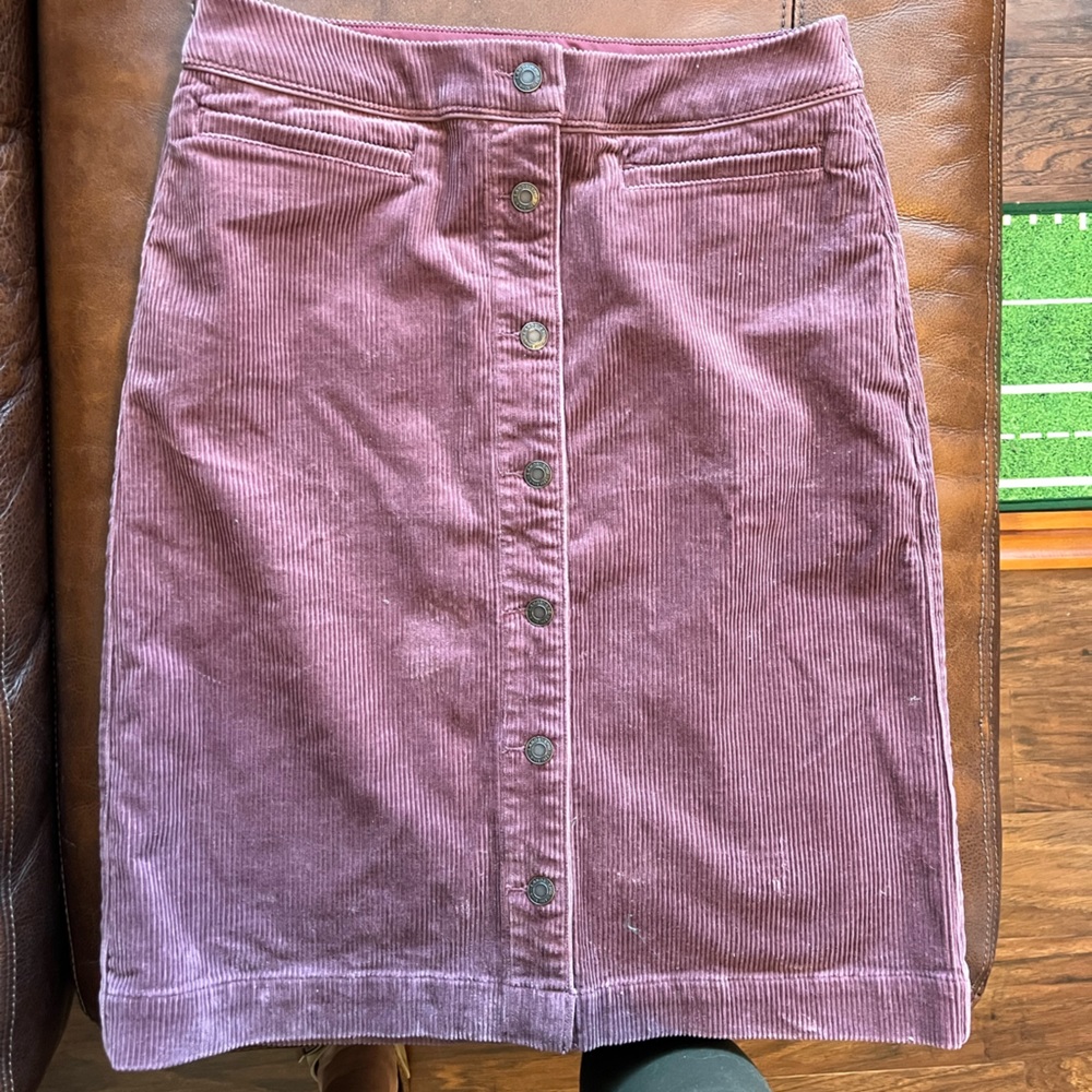 Lands End Mauve Corduroy Skirt